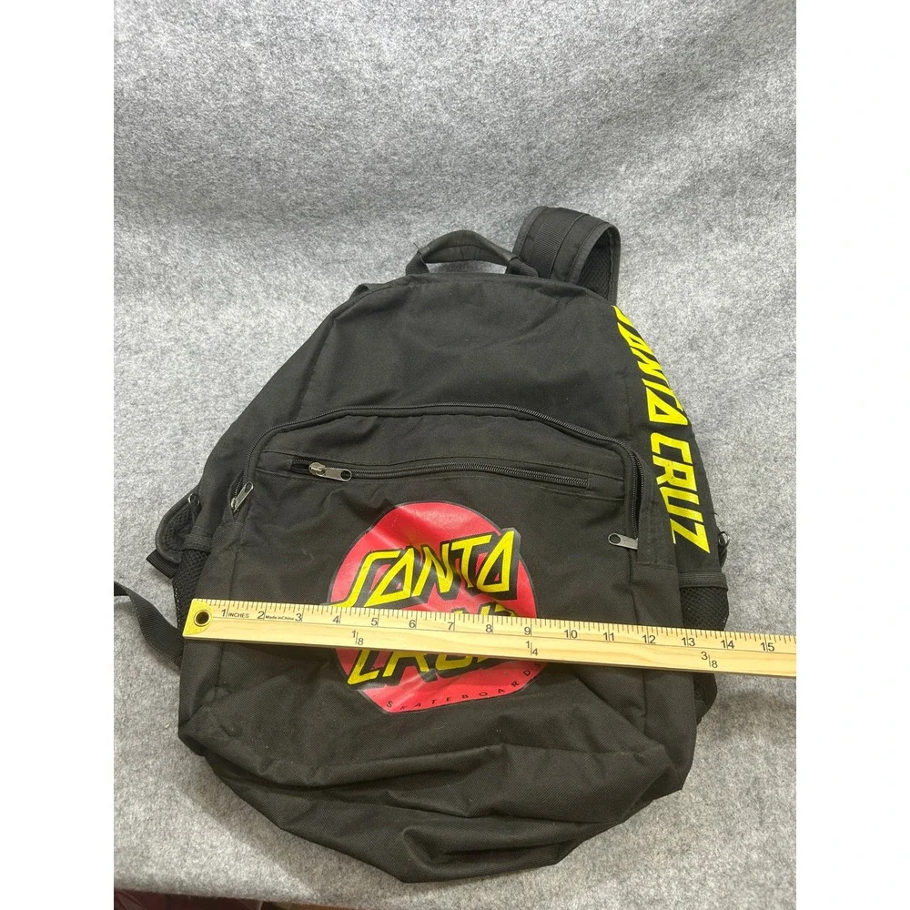 Santa Cruz Unisex Classic Dot Backpack One Size Black Yellow Red Skate Logo